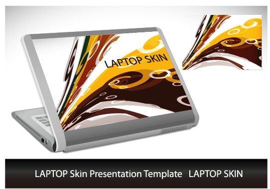 Abstract Laptop sticker vector material 02  
