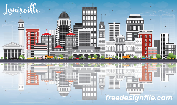 Louisville city landscape vectors  