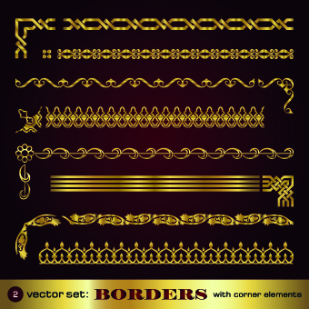 Luxury gold borders vector  