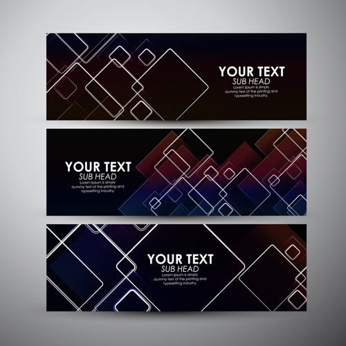 Modern business banners design set 07  