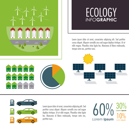 Modern ecology Infographic vectors material 03  