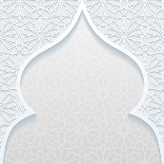 Mosque outline white background vector 06  