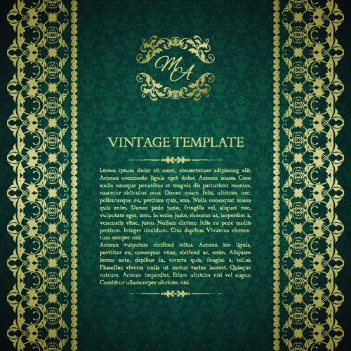 Ornate vintage template background vector 01  