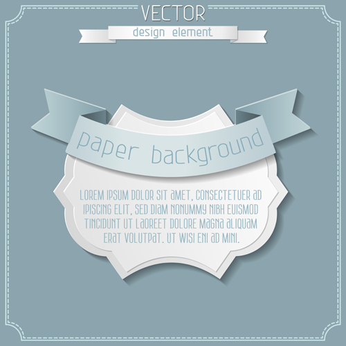 Paper ribbon with labels background vector 03  