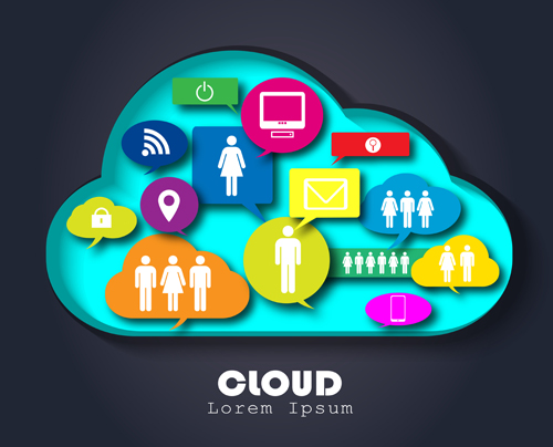 People social networks clouds vector 02  