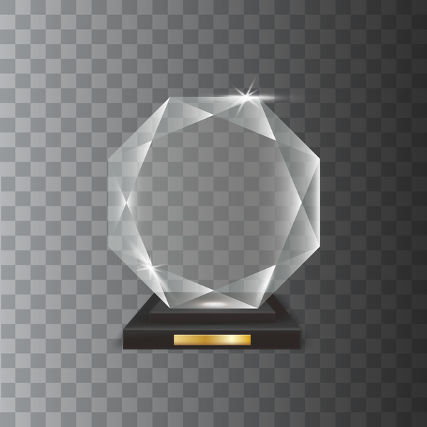Vecteur de trophée de verre acrylique Polygon 12  