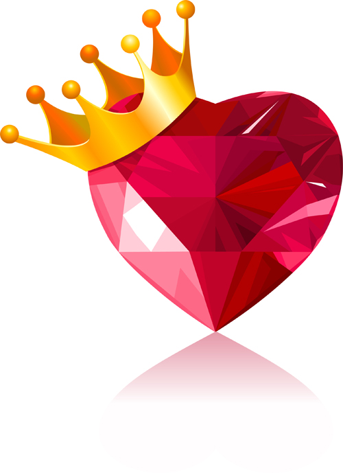 Shining diamond heart valentines day cards vector 08  