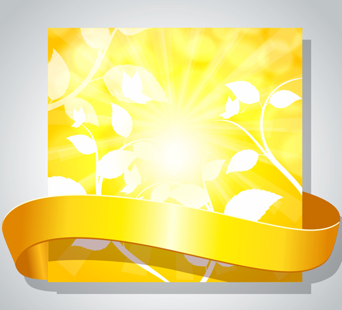 Shiny yellow background vector graphics 02  