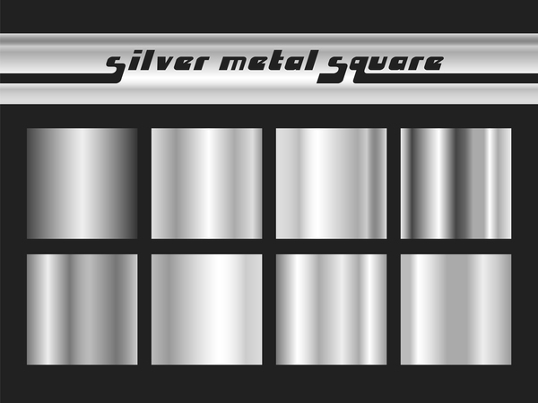 Silvel 金属正方形のベクター素材  