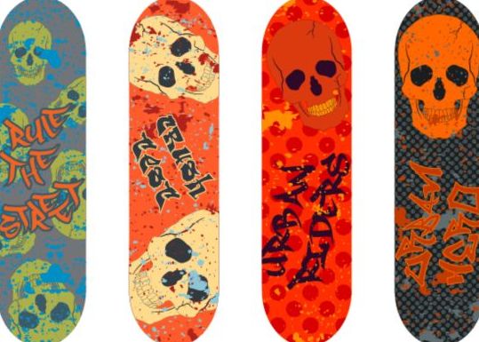 Skateboard design material vector 03  