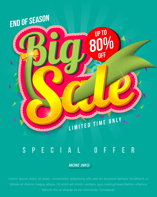 Special offer with big sale poset vector 05  