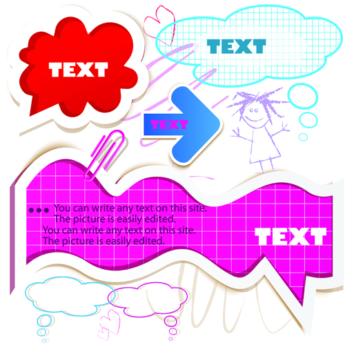 Vector Creative Speech Bubbles elements Set 05  