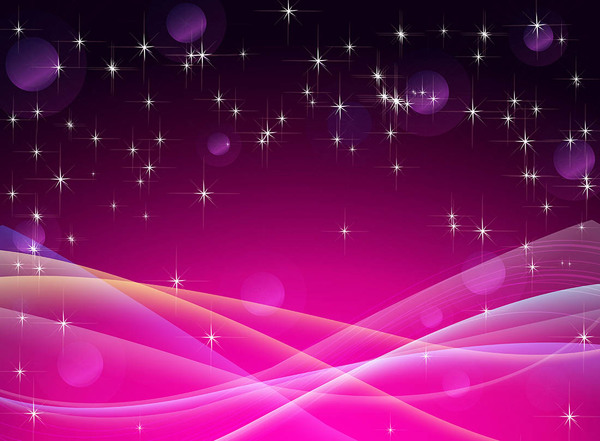 Luce stellare con vettore di sfondo ondulato rosa  