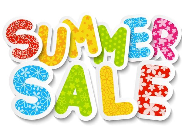 Summer sale sticker design vector  