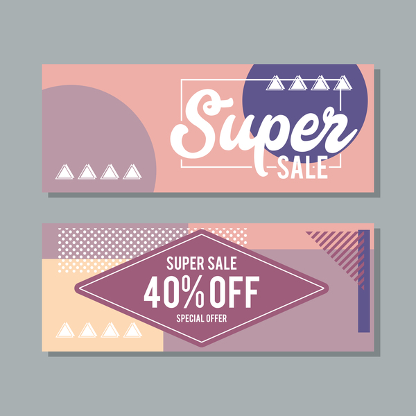 Super sale discount banner template vectors 05  