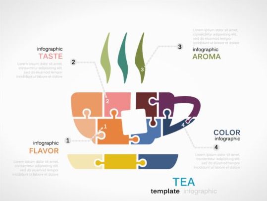 Thee infographics template vector  