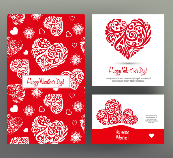 Valentine day card template vector kit 02  
