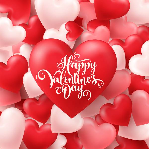 Valentine heart background vector material 02  