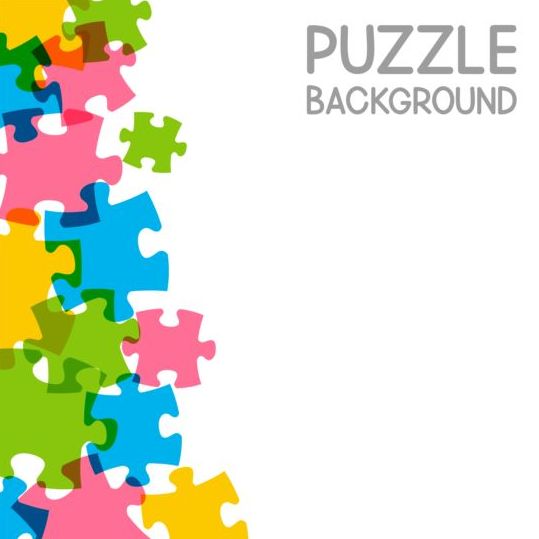 Vector achtergrond met gekleurde puzzel 04  
