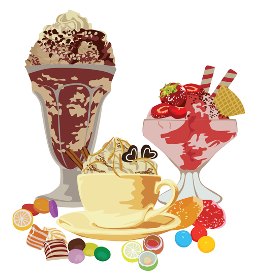 Vector set of ice cream creative design 05  