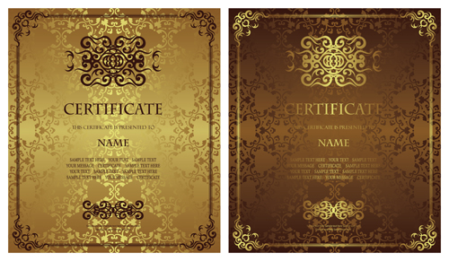 Vintage luxury certificates template set vector 13  