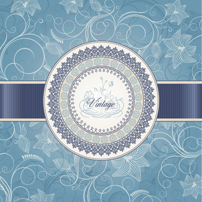 Vintage backgrounds with floral vector graphic 01  