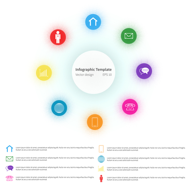 White infographic template with circle vectors design 07  