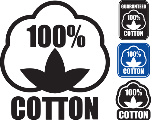 100% cotton premium quality labels vector 01  