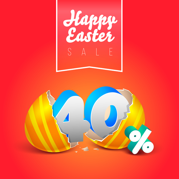 easter eggs with discounts background template vector 04  