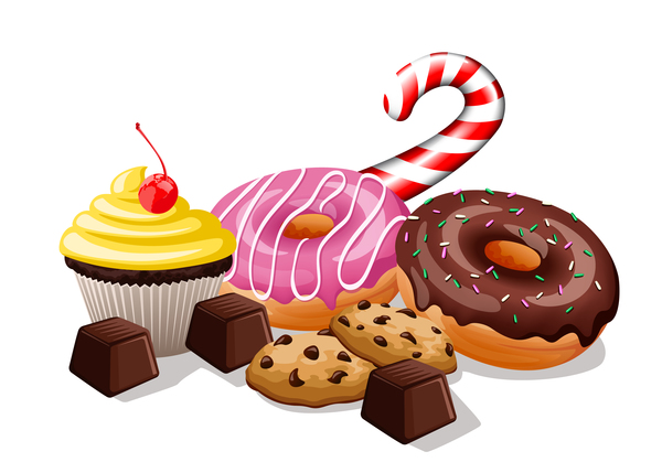 Haufen Süßigkeiten Vektor-Illustration  