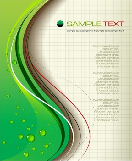 green grid background with water vector  