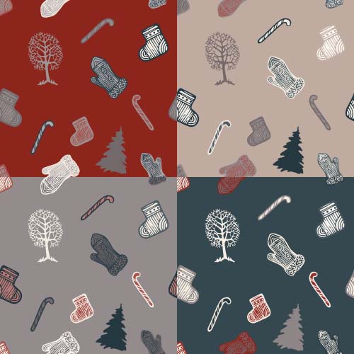 2016 christmas ornaments seamless pattern vector 04  