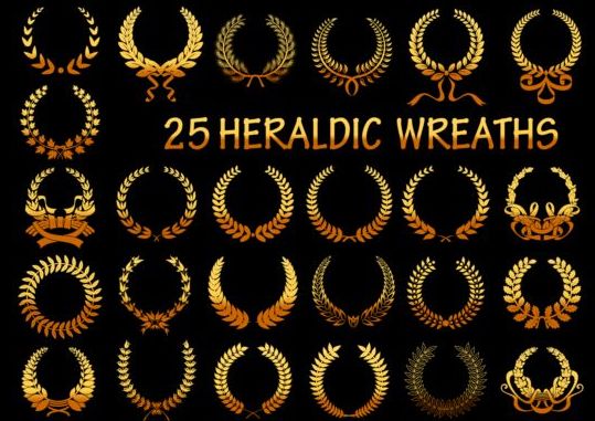 25種類の紋章花輪ベクトル  