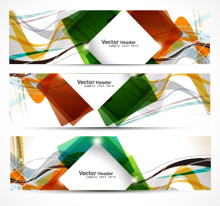 vector Set of Abstract Banner header graphics 05  