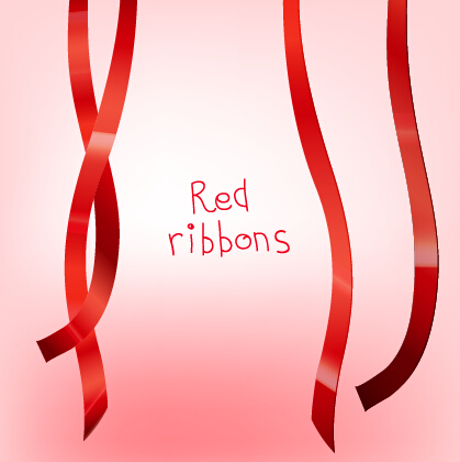 Beautiful red ribbon set 08  