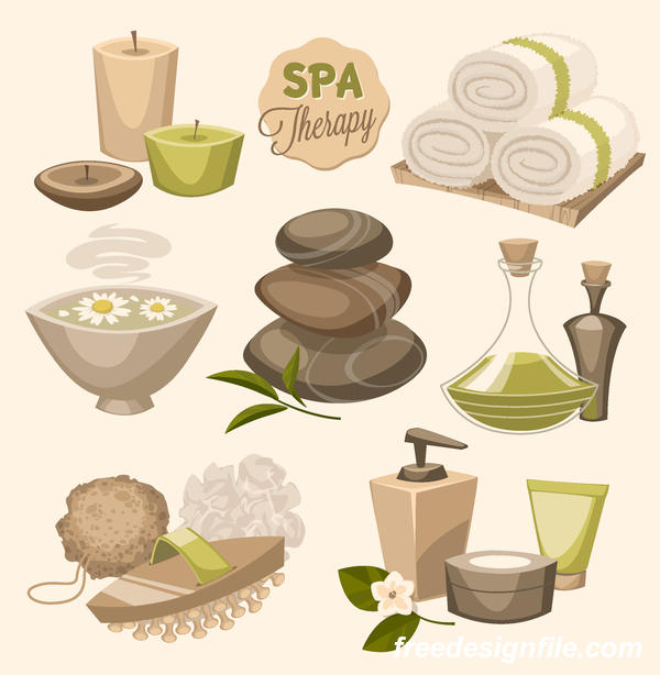 Beauty with health spa poster vectors template 05  