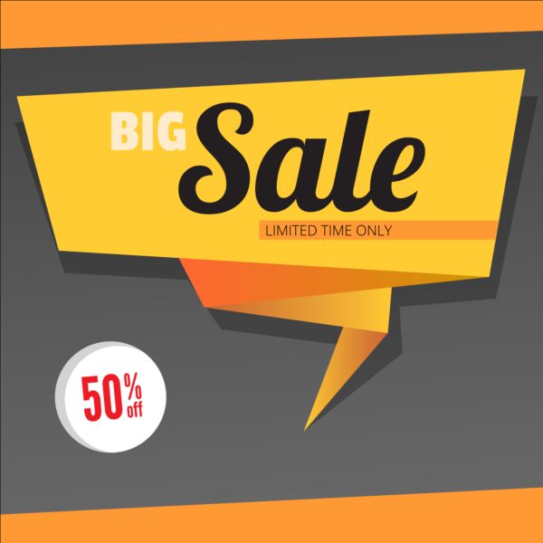 Big sale origami labels vectors 05  