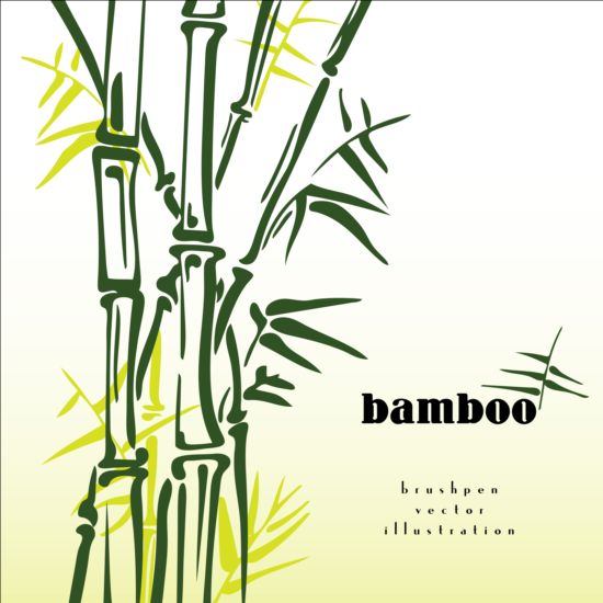 Pensel penna bambu bakgrund vektor illustration 03  