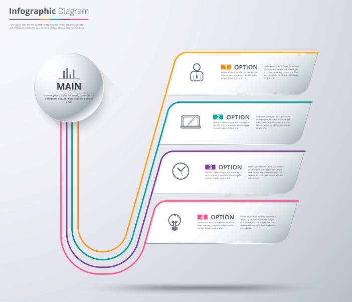 Business infographic kreativ design 4445  