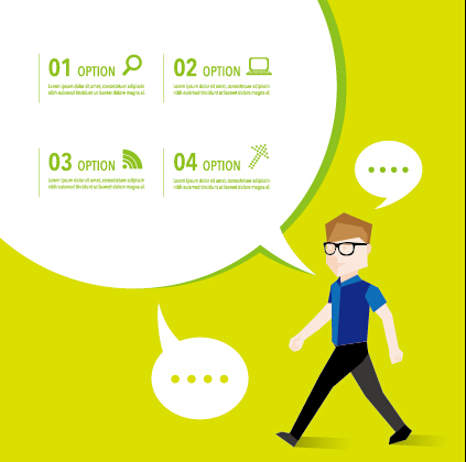 Business people with speech bubbles vector set 03  