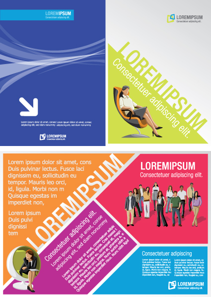 Business people with Business templates design vector 02  