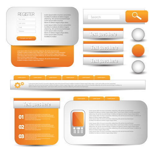 Business website template kit vector 09  