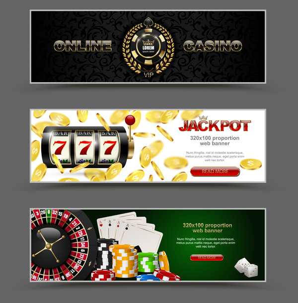 Bannières de casino design vector set 01  