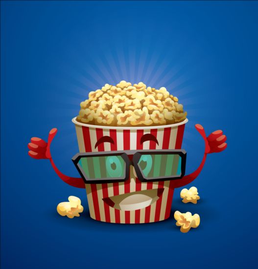 Cinema e popcorn secchi sfondo vettoriale 06  
