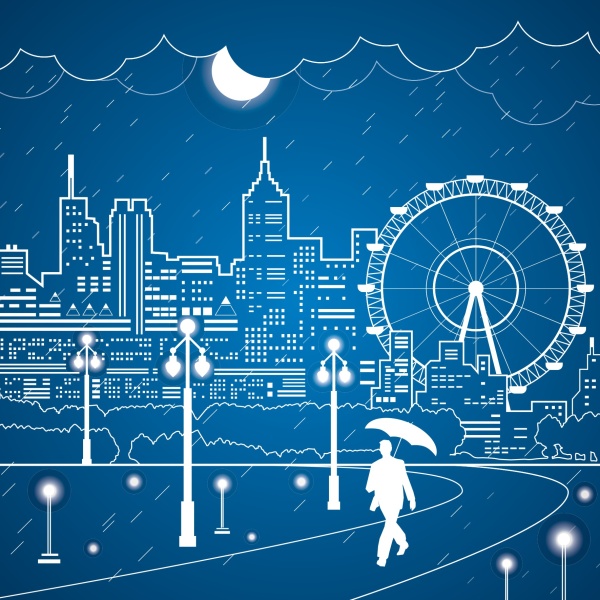 City and playgrounds outline vector  