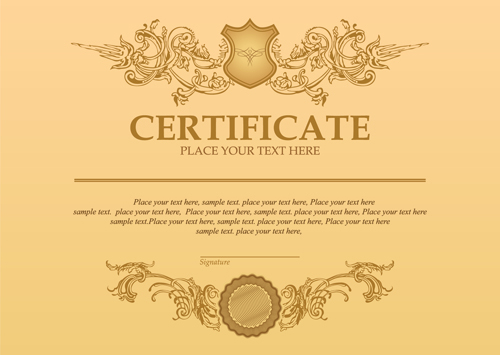 Classical styles certificate template vectors 02  