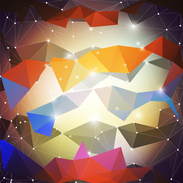 Farbige geometrische Form mit Punkten zeichnet Hintergrundvektor 02  