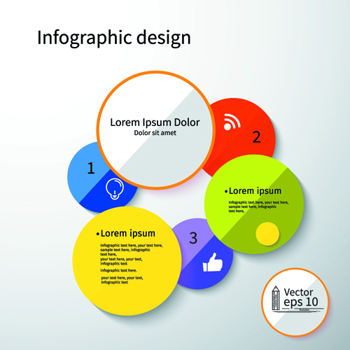 Colored round infographics design vector 01  