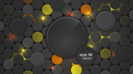 Colored round shape with background light vector  
