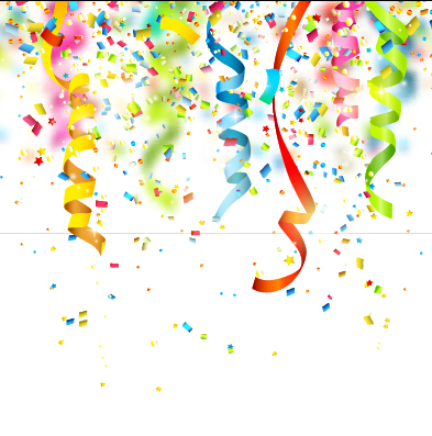 Colorful confetti holiday background vector 01  